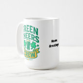 Grüne Cheers-Crew Lustige St. Patrick's Day-Feier Kaffeetasse (Vorderseite Links)