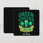 Grüne Cheers-Crew St. Patrick’s Day-Feier Einladung (Vorne/Hinten)