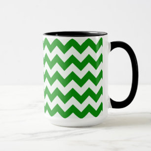 Grüne Chevron-Streifen; Vintage-Schultafel Tasse