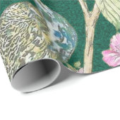 Grüne Chinoiserie Pfaue Paradies Geschenkpapier (Rolleneckpunkt)