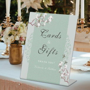 Grüne Chinoiserie Vintages Blatt Sockelschild