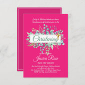 Grüne Christening lädt Taufen Bautizo Leafy ein (Vorne/Hinten)