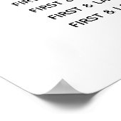 Grüne Christening Taufen Seating Chart Poster (Ecke)