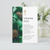 Grüne Christliche Blumenfeier Dankeskarte (Stehend Vorderseite)