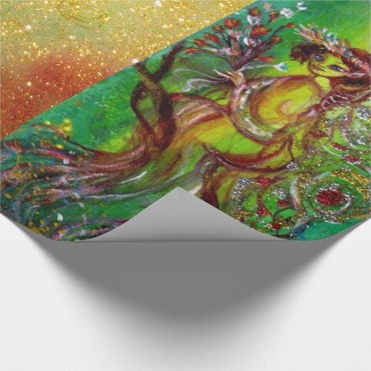 GRÜNE CHRISTMAS FAIRE,GOLD GLITZERN,FLORALLE WIRBE GESCHENKPAPIER (Ecke)