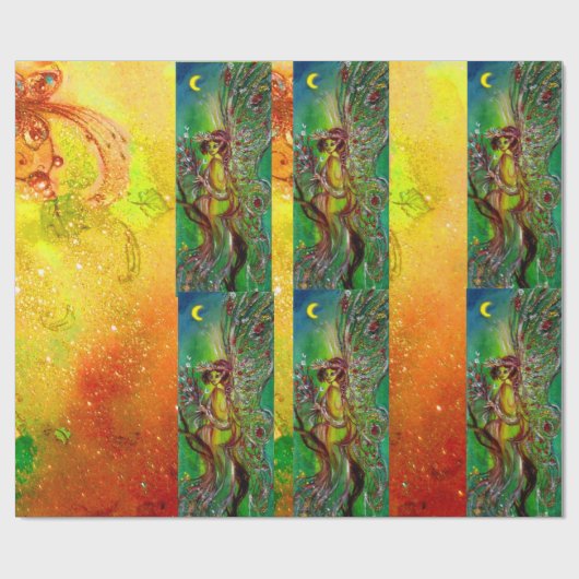 GRÜNE CHRISTMAS FAIRE,GOLD GLITZERN,FLORALLE WIRBE GESCHENKPAPIER (Flach)