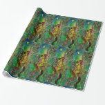 GRÜNE CHRISTMAS FAIRE,GOLD GLITZERN IM MONLIGHT GESCHENKPAPIER<br><div class="desc">Whimsikale,  farbenfrohe Aquarellmalerei mit goldener und silberner Folie in gelben,  grünen,  roten Farben.</div>
