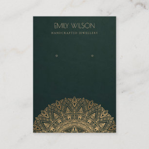 GRÜNE CLASSIC GOLD VERZIERT MANDALA EARRING DISPL VISITENKARTE