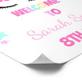 Grüne Cloud Unicorn Begrüßungszeichen Poster (Ecke)