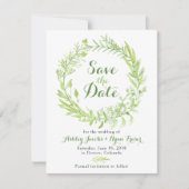 Grüne Clover Wedding Save the Date (Vorderseite)