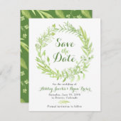 Grüne Clover Wedding Save the Date (Vorne/Hinten)