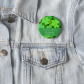 Grüne Clovers Foto Wohlstand Bibel Verse Niedlich Button (Beispiel)