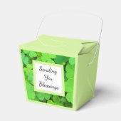 Grüne Clovers Foto Wohlstand Bibel Verse Niedlich Geschenkschachtel (Vorderseite)