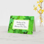 Grüne Clovers Foto Wohlstand Bibel Verse Niedlich Karte (Gelbe Blume)