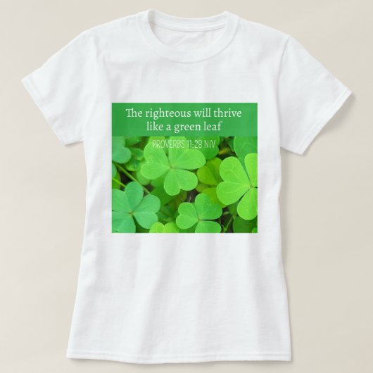 Grüne Clovers Foto Wohlstand Bibel Verse Niedlich T-Shirt (Design vorne)