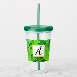 Grüne Clovers Foto Wohlstand Bibel Verse Ursprüngl Acryltrinkbecher