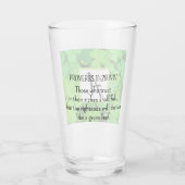 Grüne Clovers Foto Wohlstand Bibel Verse Ursprüngl Glas (Rückseite)