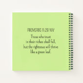 Grüne Clovers Foto Wohlstand Bibel Verse Ursprüngl Notizblock (Rückseite)