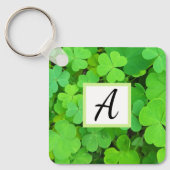 Grüne Clovers Foto Wohlstand Bibel Verse Ursprüngl Schlüsselanhänger (Vorderseite)