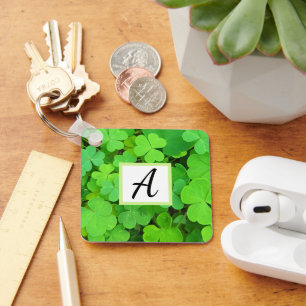 Grüne Clovers Foto Wohlstand Bibel Verse Ursprüngl Schlüsselanhänger