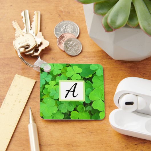 Grüne Clovers Foto Wohlstand Bibel Verse Ursprüngl Schlüsselanhänger (Schreibtisch)