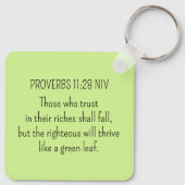 Grüne Clovers Foto Wohlstand Bibel Verse Ursprüngl Schlüsselanhänger (Rückseite)