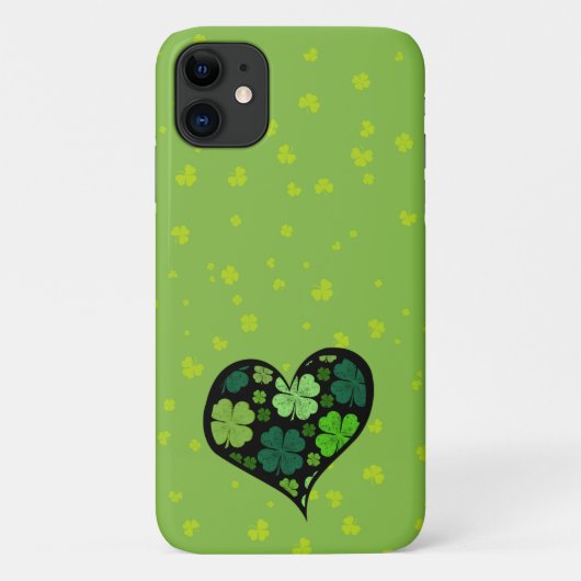 Grüne Clovers, Saint Patrick's Day, Herz Case-Mate iPhone Hülle (Rückseite)
