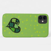 Grüne Clovers, Saint Patrick's Day, Herz Case-Mate iPhone Hülle (Rückseite (Horizontal))