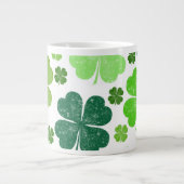 Grüne Clovers, Saint Patrick's Day, Ihr Name Jumbo-Tasse (Vorderseite)