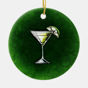 Grüne Cocktailabsinth Keramik Ornament