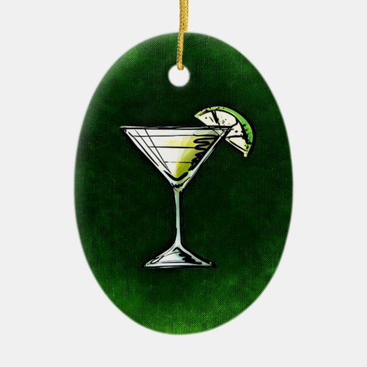 Grüne Cocktailabsinth Keramikornament (Vorne)