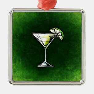 Grüne Cocktailabsinth Ornament Aus Metall