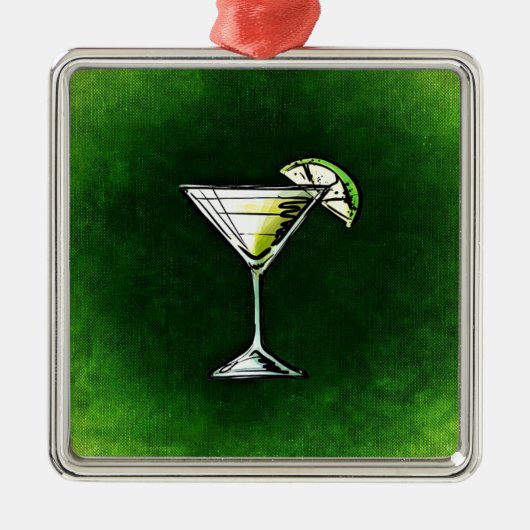 Grüne Cocktailabsinth Ornament Aus Metall (Vorne)