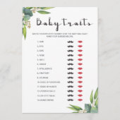 Grüne Coed Baby Shower Game Baby Traits (Vorderseite)