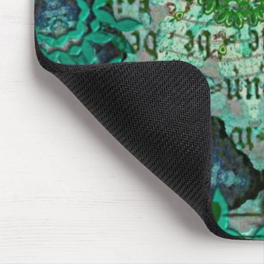 Grüne Collage Mousepad (Ecke)