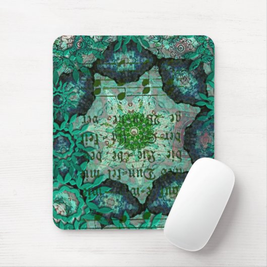 Grüne Collage Mousepad (Mit Mouse)