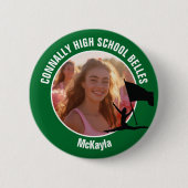Grüne Color Guard Foto High School Tänzerin Button (Vorderseite)