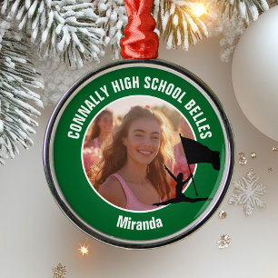 Grüne Color Guard Foto High School Weihnachten Ornament Aus Metall