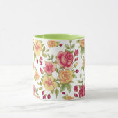 Grüne Combo-Tasse mit Blumenmuster Tasse (Zentrum)