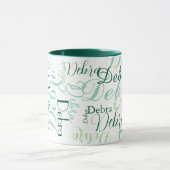 Grüne Combo-Tasse-Namen Typografie Tasse (Zentrum)