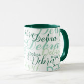 Grüne Combo-Tasse-Namen Typografie Tasse (VorderseiteRechts)