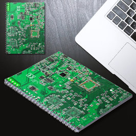 Grüne Computergehäuse Notizblock