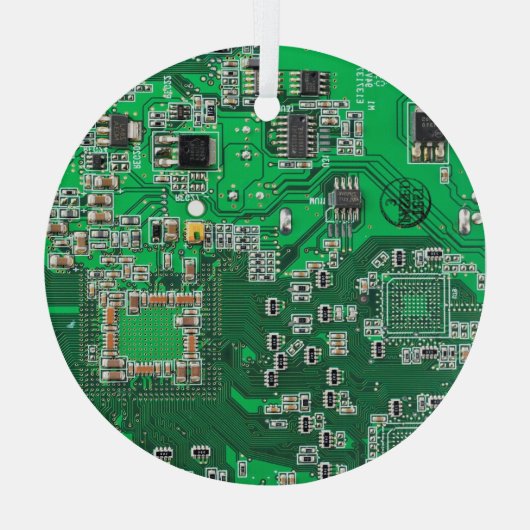 Grüne Computergehäuse Ornament Aus Glas (Rückseite)