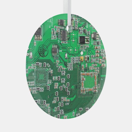 Grüne Computergehäuse Ornament Aus Glas (Vorderseite Rechts)