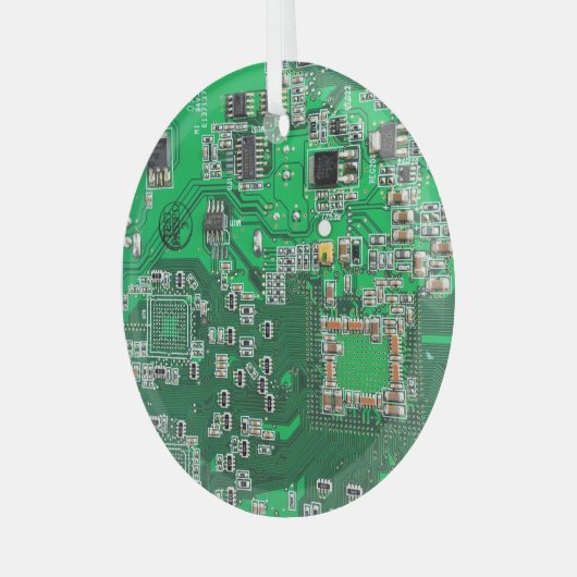 Grüne Computergehäuse Ornament Aus Glas (Vorderseite links)