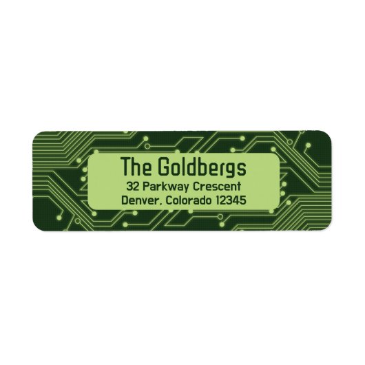 Grüne Computerplatine Bar Mitzvah-Adresse (Vorne)