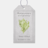 Grüne Conch-Muschel Hochzeitsmarken Geschenkanhänger (Vorderseite)