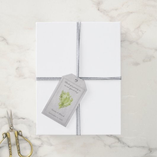 Grüne Conch-Muschel Hochzeitsmarken Geschenkanhänger (Mit Garn)
