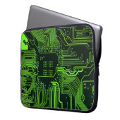 Grüne coole Computerplatine Laptopschutzhülle (Vorderseite Links)
