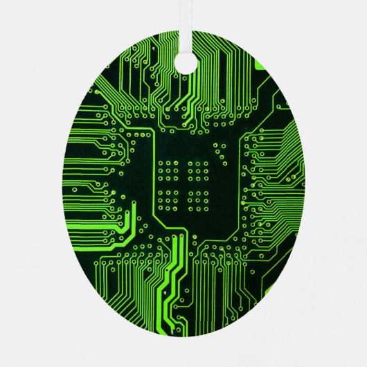 Grüne coole Computerplatine Ornament Aus Metall (Rückseite)